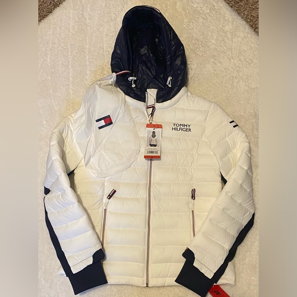 Tommy Hilfiger White Puffer Coat - M
